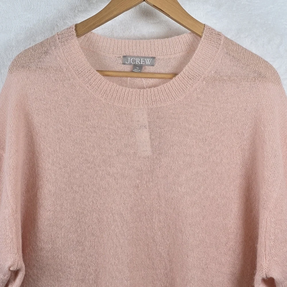 J. Crew Oversized Alpaca Blend Short Sleeve Sweater T-Shirt Peach Pink Sz. XL
